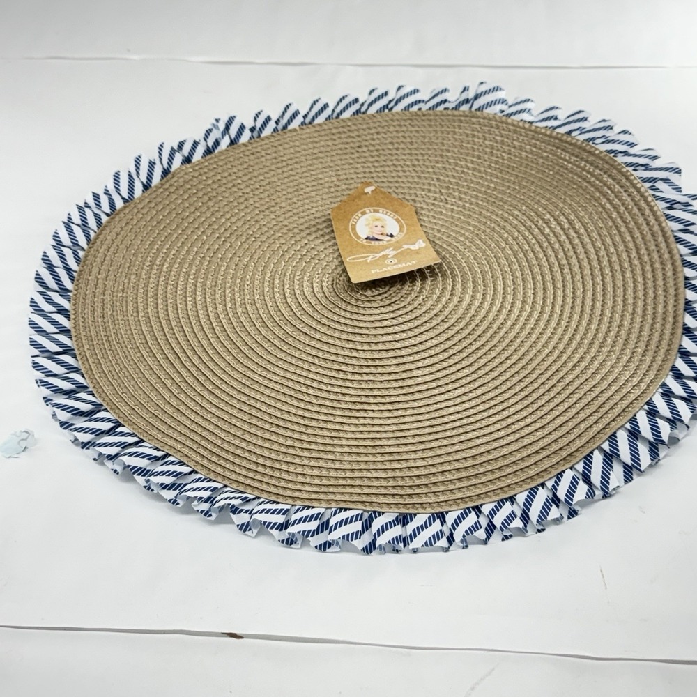 Dolly Parton Blue Ruffle Round Placemats Viral Discontinued  9 Available